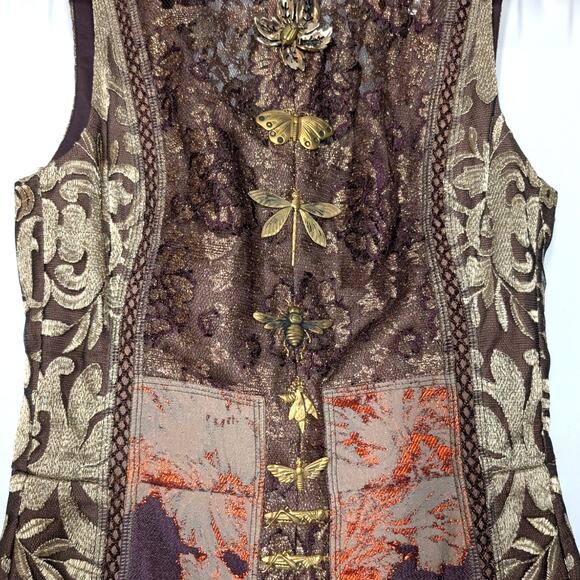 Byron Lars Talma Brocade Sheath Dress Embellished Sleeveless Sz 4 Anthropologie - Picture 4 of 12